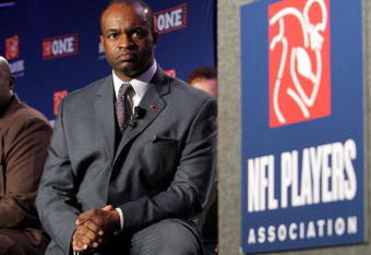 FORT LAUDERDALE, FL - FEBRUARY 04:  DeMaurice Smith, NFL Player's Association Executive Director, looks on during the NFL Player's Association Press Conference held at the Fort Lauderdale Convention Center as part of media week for Super Bowl XLIV on February 4, 2010 in Fort Lauderdale, Florida.  (Photo by Doug Benc/Getty Images)