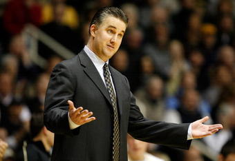 WEST LAFAYETTE, IN - JANUARY 12:  Matt Painter the Head Coach of the Purdue Boilermakers gives instructions to his teamduring the Big Ten game against the Ohio State Buckeyes at Mackey Arena on January 12, 2010 in West Lafayette, Indiana. Ohio State won 70-66.  (Photo by Andy Lyons/Getty Images)