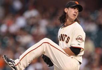 SAN FRANCISCO - AUGUST 28:  Tim Lincecum #55 of the San Francisco Giants pitches against the Colorado Rockies during a Major League Baseball game at AT&T Park on August 28, 2009 in San Francisco, California.  (Photo by Jed Jacobsohn/Getty Images)