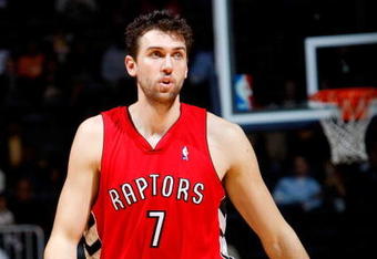 ATLANTA - DECEMBER 02:  Andrea Bargnani #7 of the Toronto Raptors against the Atlanta Hawks at Philips Arena on December 2, 2009 in Atlanta, Georgia.  NOTE TO USER: User expressly acknowledges and agrees that, by downloading and/or using this Photograph, User is consenting to the terms and conditions of the Getty Images License Agreement.  (Photo by Kevin C. Cox/Getty Images)