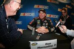 DAYTONA BEACH, FL - FEBRUARY 04:  Ron Hornaday Jr., is interviewed during NASCAR media day at Daytona International Speedway on February 4, 2010 in Daytona Beach, Florida.  (Photo by Todd Warshaw/Getty Images for NASCAR)