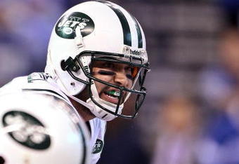 INDIANAPOLIS - JANUARY 24:  Mark Sanchez #6 of the New York Jets  under center against the Indianapolis Colts during the AFC Championship Game at Lucas Oil Stadium on January 24, 2010 in Indianapolis, Indiana.  (Photo by Andy Lyons/Getty Images)