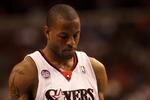 PHILADELPHIA - APRIL 30:  Andre Iguodala #9 of the Philadelphia 76ers looks down as he waits to take a free throw against the Orlando Magic during Game Six of the Eastern Conference Quarterfinals at Wachovia Center on April 30, 2009 in Philadelphia, Pennsylvania. NOTE TO USER: User expressly acknowledges and agrees that, by downloading and or using this photograph, User is consenting to the terms and conditions of the Getty Images License Agreement.  (Photo by Nick Laham/Getty Images)
