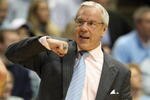 CHAPEL HILL, NC - JANUARY 16: Head coach Roy Williams of the North Carolina Tar Heels motions during their game against the Georgia Tech Yellow Jackets # at the Dean Smith Center on January 16, 2010 in Chapel Hill, North Carolina.  (Photo by Streeter Lecka/Getty Images)