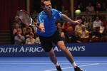 LONDON, ENGLAND - DECEMBER 06:  Stefan Edberg of Sweden plays a forehand during the Singles Final against Pat Rafter of Australia during day six of the AEGON Masters Tennis at the Royal Albert Hall on December 6, 2009 in London, England.  (Photo by Mark Wieland/Getty Images)