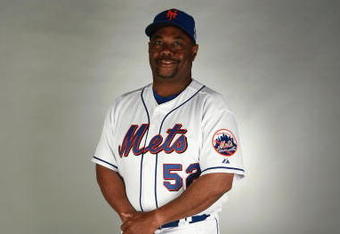 PORT SAINT LUCIE, FL - FEBRUARY 23:  Coach Razor Shines #52 of the New York Mets poses during photo day at Tradition Field on February 23, 2009 in Port Saint Lucie, Florida.  (Photo by Doug Benc/Getty Images)