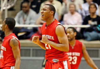 WEST LAFAYETTE, IN - JANUARY 12:  Evan Turner #21 of the Ohio State Buckeyes celebrates during the Big Ten game against the Purdue Boilermakers at Mackey Arena on January 12, 2010 in West Lafayette, Indiana. Ohio state won 70-66.  (Photo by Andy Lyons/Getty Images)