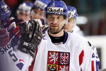 RIGA, LATVIA - MAY 16:  Zbynek Michalek #4 of the Czech Republic celebrates his goal in the second period of the IIHF World Championship qualifying game between the United States and the Czech Republic at Riga Arena on May 16, 2006 in Riga, Latvia.  (Photo by Jeff Gross/Getty Images)