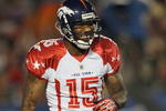 MIAMI GARDENS, FL - JANUARY 31: Brandon Marshall #15 of the Denver Broncos smiles during the 2010 AFC-NFC Pro Bowl at Sun Life Stadium on January 31, 2010 in Miami Gardens, Florida. (Photo by Doug Benc/Getty Images)