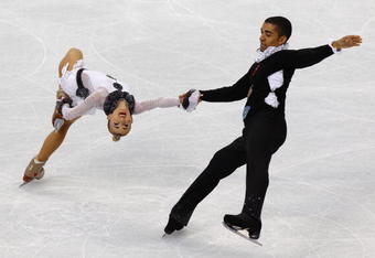VANCOUVER, BC - FEBRUARY 14:  Aliona Savcgenko and Robin Szolkowy of Germany compete in the figure skating pairs short program on day 3 of the Vancouver 2010 Winter Olympics at Pacific Coliseum on February 14, 2010 in Vancouver, Canada.  (Photo by Alex Livesey/Getty Images)