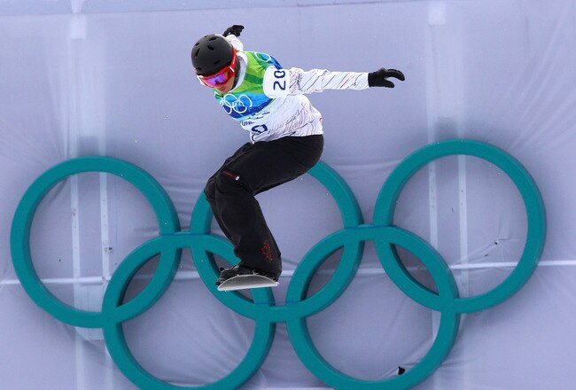 VANCOUVER, BC - FEBRUARY 16:  Maelle Ricker of Canada competes during the Ladies' Snowboard cross on day 5 of the Vancouver 2010 Winter Olympics at Cypress Snowboard & Ski-Cross Stadium on February 16, 2010 in Vancouver, Canada.  (Photo by Alex Livesey/Getty Images)