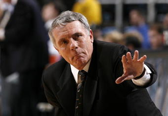 CHAPEL HILL, NC - JANUARY 19:  Head coach Gary Williams of the Maryland Terrapins signals during the college basketball game against the North Carolina Tar Heels at Dean E. Smith Center on January 19, 2008 in Chapel Hill, North Carolina. Maryland defeated North Carolina 82-80. (Photo by Kevin C. Cox/Getty Images)