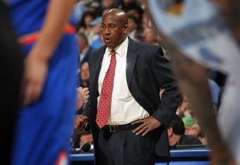 DENVER - JANUARY 08:  Head coach Mike Brown of the Cleveland Cavaliers leads his team against the Denver Nuggets during NBA action at Pepsi Center on January 8, 2010 in Denver, Colorado. The Nuggets defeated the Cavaliers 99-97. NOTE TO USER: User expressly acknowledges and agrees that, by downloading and/or using this Photograph, user is consenting to the terms and conditions of the Getty Images License Agreement.  (Photo by Doug Pensinger/Getty Images)