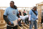 NEW ORLEANS - FEBRUARY 15:  Paul Pierce of the Boston Celtics and Chris Duhan of the Chicago Bulls help build a home in with NBA Cares during NBA All-Star Weekend on February 15, 2008 in New Orleans, Louisiana.  (Photo by Bryan Bedder/Getty Images)