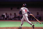 MINNEAPOLIS - OCTOBER: Terry Pendleton #9 of the Atlanta Braves swings at a Minnesota Twins pitch during a 1991 World Series game at the Hubert H. Humphrey Metrodome in Minneapolis, Minnesota, in October. (Photo by Rick Stewart/Getty Images)  