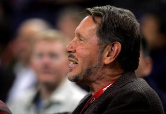 OAKLAND, CA - JANUARY 11:  Co-founder and CEO of Oracle Corporation Larry Ellison watches the Golden State Warriors play the Cleveland Cavaliers at Oracle Arena on January 11, 2010 in Oakland, California.  NOTE TO USER: User expressly acknowledges and agrees that, by downloading and/or using this Photograph, user is consenting to the terms and conditions of the Getty Images License Agreement.  (Photo by Ezra Shaw/Getty Images)