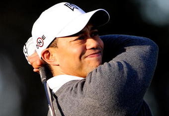 WINDERMERE, FL - FEBRUARY 18:  Tiger Woods practices golf outside his home on February 18, 2010 in Windermere, Florida. Woods will make a statement at the PGA Tour headquarters this Friday morning (February 19, 2010), according to a notice on the PGA Tour's web site.  (Photo by Sam Greenwood/Getty Images)