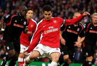 LONDON, ENGLAND - DECEMBER 05:  Cesc Fabregas of Arsenal has his penalty saved by Thomas Sorensen of Stoke City during the Barclays Premier League match between Arsenal and Stoke City at the Emirates Stadium on December 5, 2009 in London, England.  (Photo by Phil Cole/Getty Images)