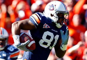 AUBURN, AL - NOVEMBER 27:  Terrell Zachery #81 of the Auburn Tigers against the Alabama Crimson Tide at Jordan-Hare Stadium on November 27, 2009 in Auburn, Alabama.  (Photo by Kevin C. Cox/Getty Images)