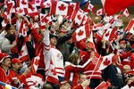SASKATOON, SK - JANUARY 5:  Fans support Team Canada prior to  the 2010 IIHF World Junior Championship Tournament Gold Medal game against Team USA on January 5, 2010 at the Credit Union Centre in Saskatoon, Saskatchewan, Canada.  Team USA defeated Team Canada 6-5 in overtime.(Photo by Richard Wolowicz/Getty Images) *** Local Caption ***