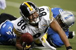 DETROIT , MI - OCTOBER 11:  Hines Ward #86 of the Pittsburgh Steelers reacts after scoring a quarter touchdown while playing the Detroit Lions on October 11, 2009 at Ford Field in Detroit, Michigan.  (Photo by Gregory Shamus/Getty Images)