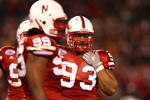 SAN DIEGO - DECEMBER 30:  Ndamukong Suh #93 of the University of Nebraska Cornhuskers looks on during the Pacific Life Holiday Bowl against University of Arizona Wildcats on December 30, 2009 at Qualcomm Stadium in San Diego, California. The Cornhuskers defeated the Wildcats 33-0. (Photo By Donald Miralle/Getty Images)