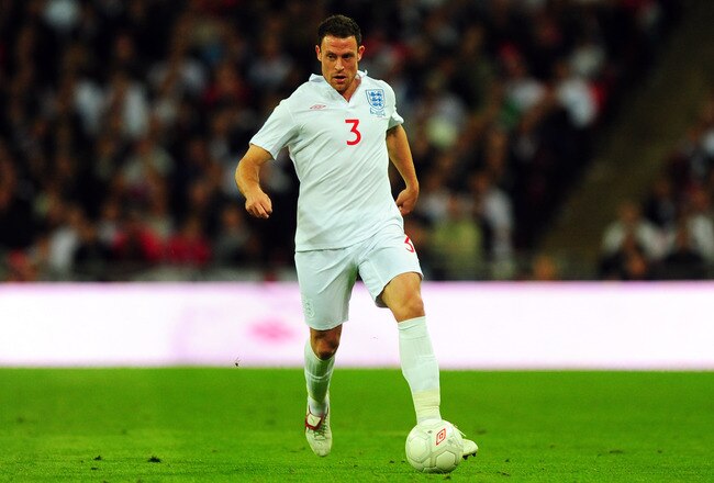 LONDON, ENGLAND - OCTOBER 14:  Wayne Bridge of England in action during the FIFA 2010 World Cup Qualifying Group 6 match between England and Belarus at Wembley Stadium on October 14, 2009 in London, England.  (Photo by Mike Hewitt/Getty Images)