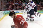 VANCOUVER, BC - FEBRUARY 21:  USA players celebrate after they won the ice hockey men's preliminary game between Canada and USA on day 10 of the Vancouver 2010 Winter Olympics at Canada Hockey Place on February 21, 2010 in Vancouver, Canada.  (Photo by Bruce Bennett/Getty Images)