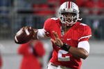 COLUMBUS, OH - OCTOBER 25: Quarterback Terrell Pryor #2 of the Ohio State Buckeyes looks for an open receiver against the Penn State Nittany Lions on October 25, 2008 at Ohio Stadium in Columbus, Ohio.  (Photo by Jamie Sabau/Getty Images)