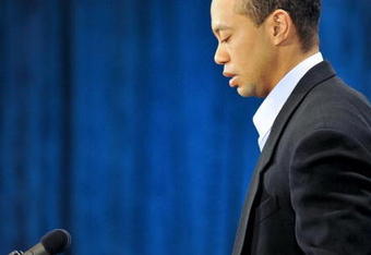PONTE VEDRA BEACH, FL - FEBRUARY 19:  Tiger Woods makes a statement from the Sunset Room on the second floor of the TPC Sawgrass, home of the PGA Tour on February 19, 2010 in Ponte Vedra Beach, Florida. Woods publicly admitted to cheating on his wife Elin Nordegren but maintained that the issues remain 'a matter between a husband and a wife.'  (Photo by Lori Moffett-Pool/Getty Images)