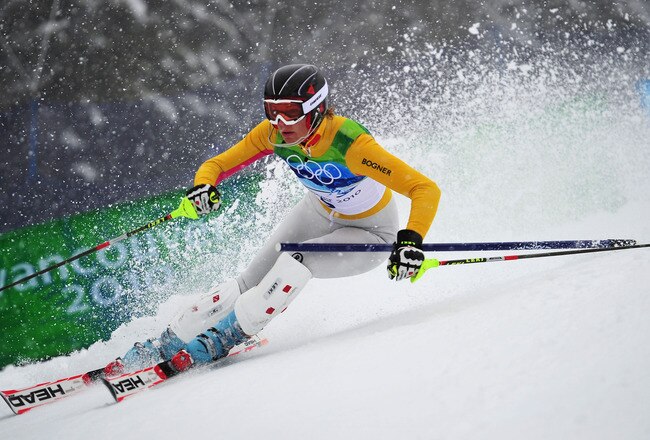 WHISTLER, BC - FEBRUARY 26:  Maria Riesch of Germany competes during the Ladies Slalom second run on day 15 of the Vancouver 2010 Winter Olympics at Whistler Creekside on February 26, 2010 in Whistler, Canada.  (Photo by Clive Mason/Getty Images)