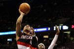 EAST RUTHERFORD, NJ - FEBRUARY 23:  Jerryd Bayless #4 of the Portland Trail Blazers goes to the hoop against the New Jersey Nets at the Izod Center on February 23, 2010 in East Rutherford, New Jersey.NOTE TO USER: User expressly acknowledges and agrees that, by downloading and or using this photograph, User is consenting to the terms and conditions of the Getty Images License Agreement.  (Photo by Jim McIsaac/Getty Images)
