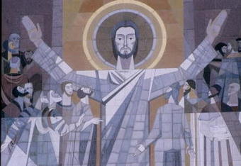 13 Aug 1997:   A view of Touchdown Jesus at newly renovated Notre Dame Stadium during Media Day in South Bend, Indiana. Mandatory Credit: Matthew Stockman  /Allsport