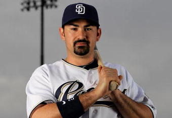 PEORIA, AZ - FEBRUARY 27:  Adrian Gonzalez of the San Diego Padres poses during photo media day at the Padres spring training complex on February 27, 2010 in Peoria, Arizona.  (Photo by Ezra Shaw/Getty Images)