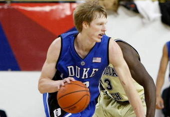 ATLANTA - JANUARY 09:  Kyle Singler #12 of the Duke Blue Devils against the Georgia Tech Yellow Jackets at Alexander Memorial Coliseum on January 9, 2010 in Atlanta, Georgia.  (Photo by Kevin C. Cox/Getty Images)