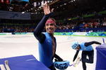 VANCOUVER, BC - FEBRUARY 26:  Bronze medalist Apolo Anton Ohno of the United States celebrates after the Men's 5000m Relay Short Track Speed Skating Final on day 15 of the 2010 Vancouver Winter Olympics at Pacific Coliseum on February 26, 2010 in Vancouver, Canada.  (Photo by Matthew Stockman/Getty Images)