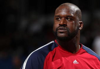 SACRAMENTO, CA - DECEMBER 23:  Shaquille O'Neal #33 of the Cleveland Cavaliers in looks on against the Sacramento Kings during an NBA game at ARCO Arena on December 23, 2009 in Sacramento, California.  NOTE TO USER: User expressly acknowledges and agrees that, by downloading and/or using this Photograph, user is consenting to the terms and conditions of the Getty Images License Agreement.  (Photo by Jed Jacobsohn/Getty Images)