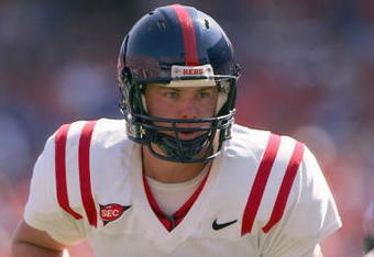 GAINESVILLE, FL - SEPTEMBER 27:  Quarterback Jevan Snead #4 Mississippi Rebels drops back with the ball during the game against the Florida Gators during the game at Ben Hill Griffin Stadium on September 27, 2008 in Gainesville, Florida.  (Photo by Sam Greenwood/Getty Images)