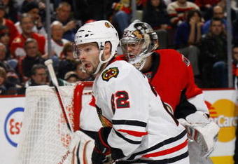 OTTAWA, ON - JANUARY 19:  Troy Brouwer #22 of the Chicago Blackhawks, skates against the Ottawa Senators in a game at Scotiabank Place on January 19, 2010 in Ottawa, Canada.  The Ottawa Senators defeated the Chicago Blackhawks 4-1.(Photo by Phillip MacCallum/Getty Images)
