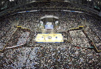 DETROIT - APRIL 06:  Tyler Hansbrough #50 of the North Carolina Tar Heels celebrates with his teammates as the Michigan State Spartans leave the court after losing to the Tar Heels 89-72 during the 2009 NCAA Division I Men's Basketball National Championship game at Ford Field on April 6, 2009 in Detroit, Michigan.  (Photo by Streeter Lecka/Getty Images)