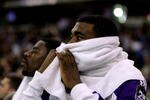 SACRAMENTO, CA - JANUARY 12:  Donte Greene #20 of the Sacramento Kings sits on the bench during the final minute of their loss to the Orlando Magic at ARCO Arena on January 12, 2010 in Sacramento, California.  NOTE TO USER: User expressly acknowledges and agrees that, by downloading and/or using this Photograph, user is consenting to the terms and conditions of the Getty Images License Agreement.  (Photo by Ezra Shaw/Getty Images)