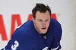 TORONTO, ON - FEBRUARY 8:  Dion Phaneuf #3 of the Toronto Maple Leafs skates in the warm-up prior to a game against the San Jose Sharks on February 8, 2010 at the Air Canada Centre in Toronto, Ontario. The Sharks defeated the Leafs 3-2. (Photo by Claus Andersen/Getty Images)