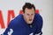 TORONTO, ON - FEBRUARY 8:  Dion Phaneuf #3 of the Toronto Maple Leafs skates in the warm-up prior to a game against the San Jose Sharks on February 8, 2010 at the Air Canada Centre in Toronto, Ontario. The Sharks defeated the Leafs 3-2. (Photo by Claus Andersen/Getty Images)