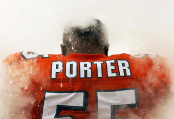 MIAMI - OCTOBER 12: Linebacker Joey Porter #55 of the Miami Dolphins is introduced before taking on the New York Jets at Land Shark Stadium on October 12, 2009 in Miami, Florida.  (Photo by Doug Benc/Getty Images)