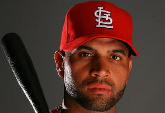 JUPITER, FL - MARCH 01:  First baseman Albert Pujols #5 of the St. Louis Cardinals during photo day at Roger Dean Stadium on March 1, 2010 in Jupiter, Florida.  (Photo by Doug Benc/Getty Images)