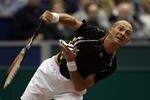 ROTTERDAM, NETHERLANDS - FEBRUARY 13:  Nikolay Davydenko of Russia in action in his match against Robin Soderling of Sweden during day six of the ABN AMBRO World Tennis Tournament on February 13, 2010 in Rotterdam, Netherlands.  (Photo by Julian Finney/Getty Images)