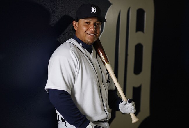 LAKELAND, FL - FEBRUARY 27:  Miguel Cabrera #24 of the Detroit Tigers poses during photo day at the Detroit Tigers Spring Training facility on February 27, 2010 in Lakeland, Florida.  (Photo by Gregory Shamus/Getty Images)