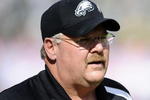 PHILADELPHIA - OCTOBER 11:  Andy Reid, head coach of the Philadelphia Eagles works on the sideline against the Tampa Bay Buccaneers at Lincoln Financial Field on October 11, 2009 in Philadelphia, Pennsylvania.  (Photo by Jeff Zelevansky/Getty Images)