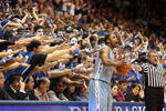 DURHAM, NC - MARCH 06:  Will Graves #13 of the North Carolina Tar Heels tries to throw the ball in bounds against the Duke Blue Devils during their game at Cameron Indoor Stadium on March 6, 2010 in Durham, North Carolina.  (Photo by Streeter Lecka/Getty Images)