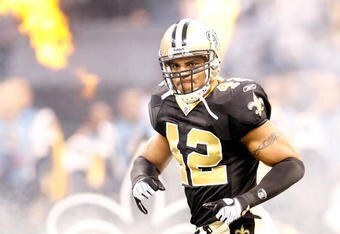 NEW ORLEANS - JANUARY 24:  Darren Sharper #42 of the New Orleans Saints runs on the field during player introductions against the Minnesota Vikings during the NFC Championship Game at the Louisana Superdome on January 24, 2010 in New Orleans, Louisiana.  (Photo by Chris Graythen/Getty Images)